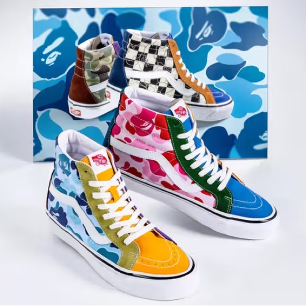 BNIB RARE VANS x BAPE Sk8- 36 DX High Multi Camo